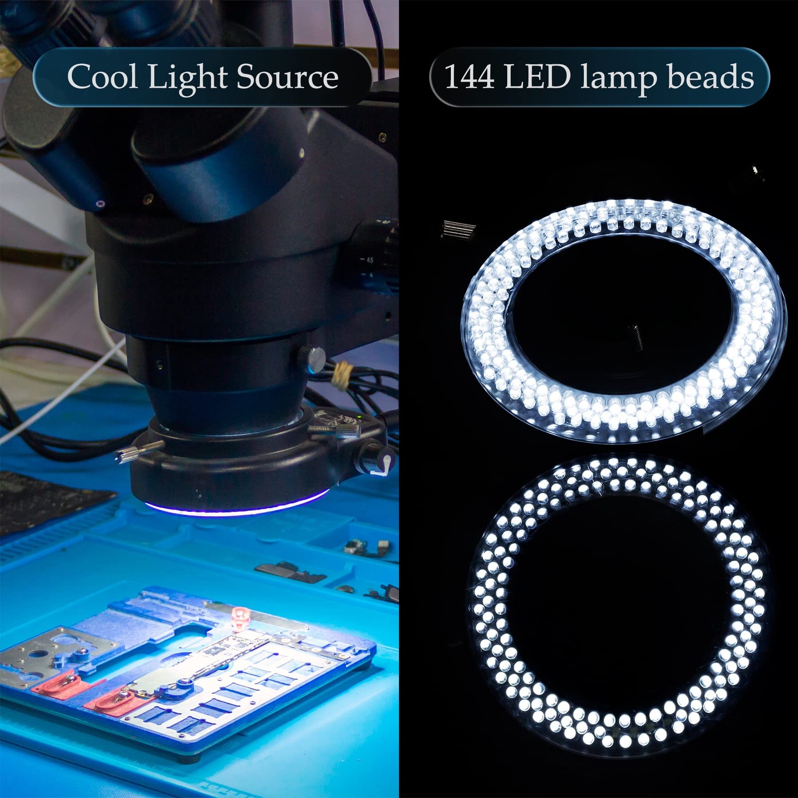 Famgee Adjustable 144 LED Beads Ring Light Illuminator lamp for Black