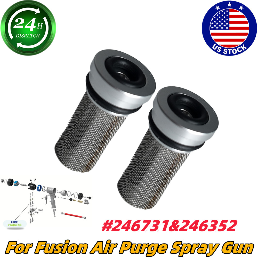 For Fusion Air Purge Spray Gun Check Valve Assembly 2Set 246731 246352