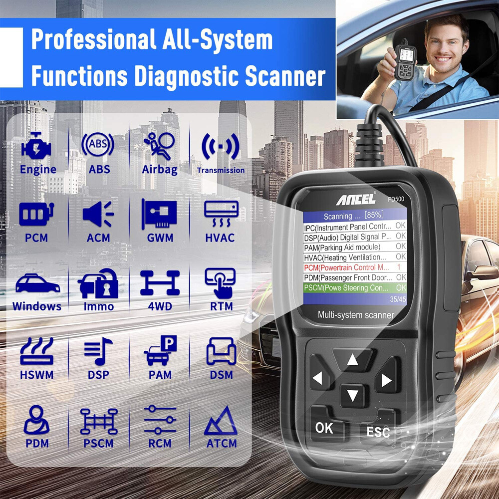 ANCEL FD500 for Ford Car All System OBD2 Scanner Diagnostic Tool EPB & Oil Reset