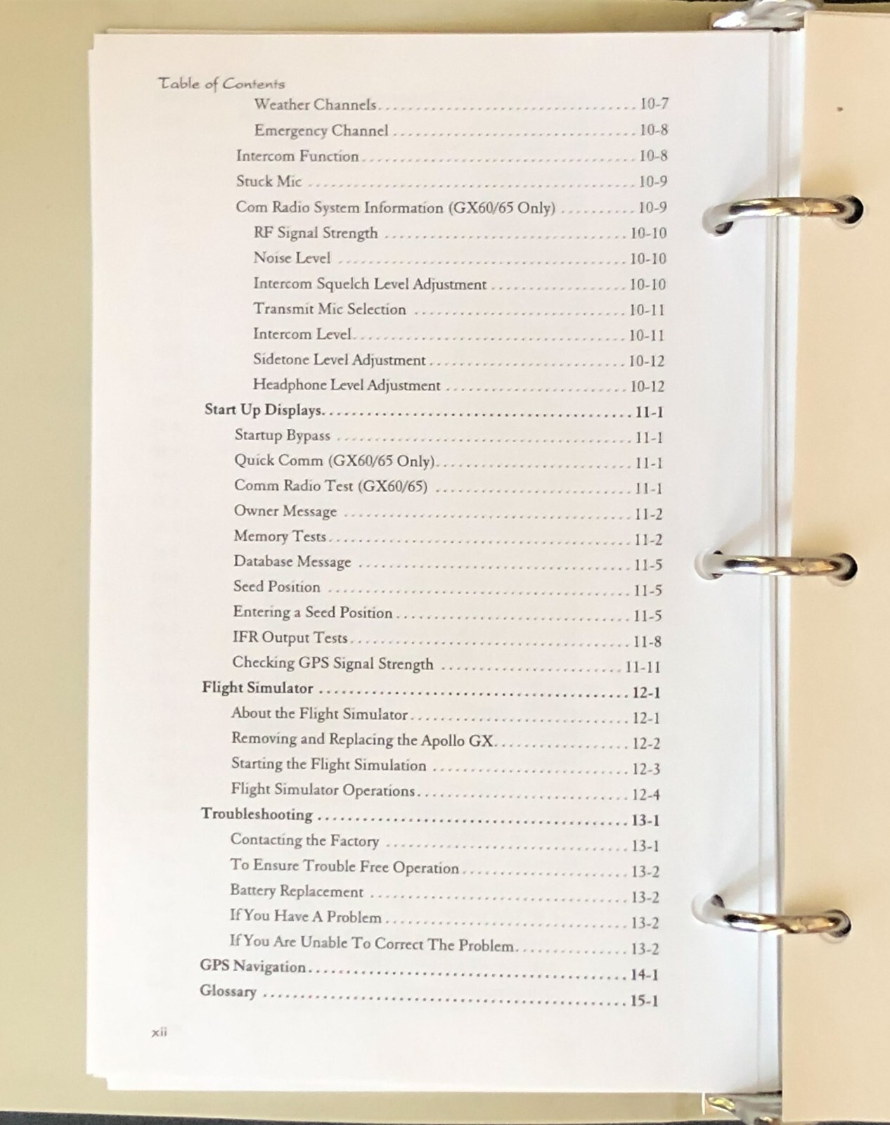 2001 UPS Aviation Technologies Apollo GX Users Guide Models 50 55 60 65 Receiver