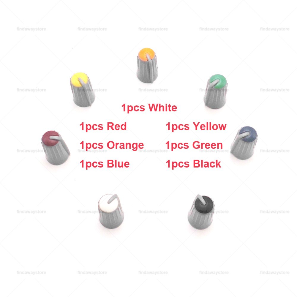 7PCS Replacement Colorful Rotary Control Knob Cap For Mackie Mixer 6mm D Shaft
