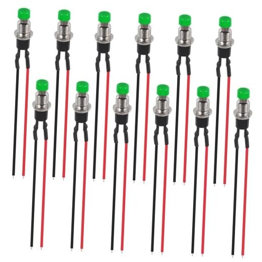 12pcs 7mm Momentary Push Button Switch 3V-6V-12V-24V-250V/1A 2 Pins ON/Off
