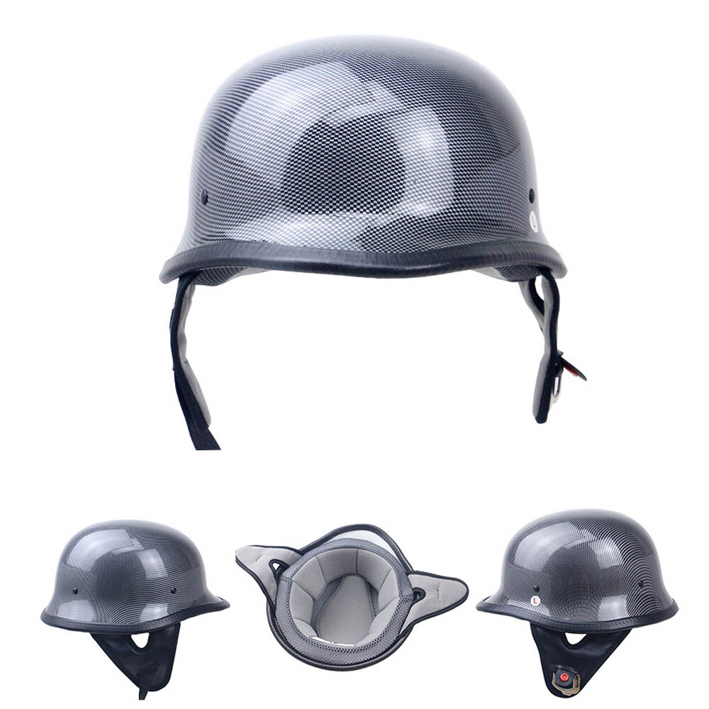 DOT German Style Motorcycle Half Helmet Skull Cap Scooter Chopper Biker Helmet