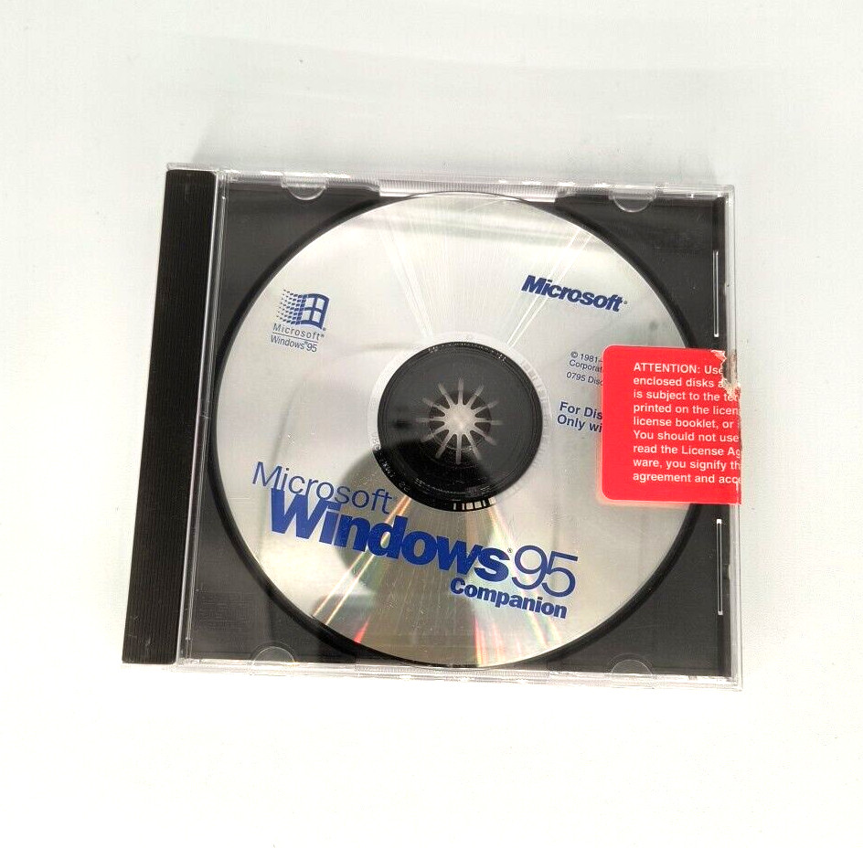 VINTAGE OPENED MICROSOFT WINDOWS 95 COMPANION CD NO KEY RM4-B6