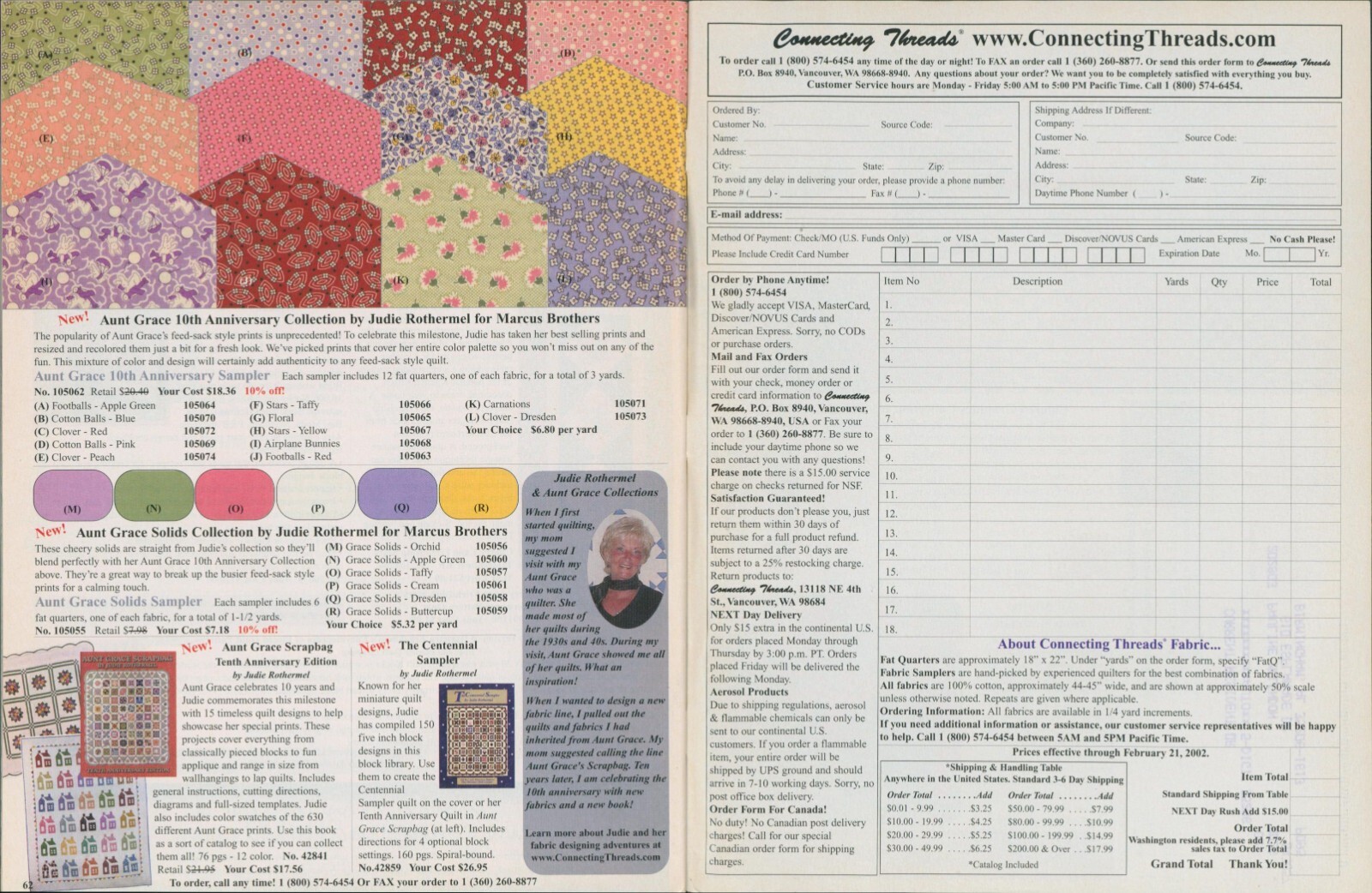 Lot 2 Connecting Threads 2002 Quilting Supply Catalog Fabric Collections Tools