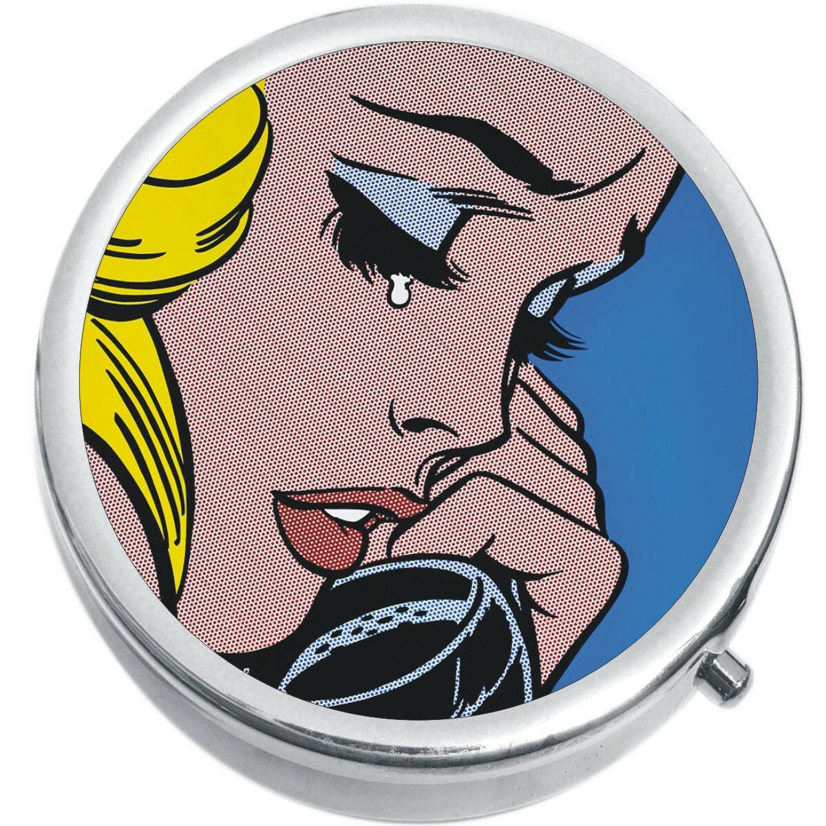 Crying Woman Phone Pop Art  Medicine Pill Box