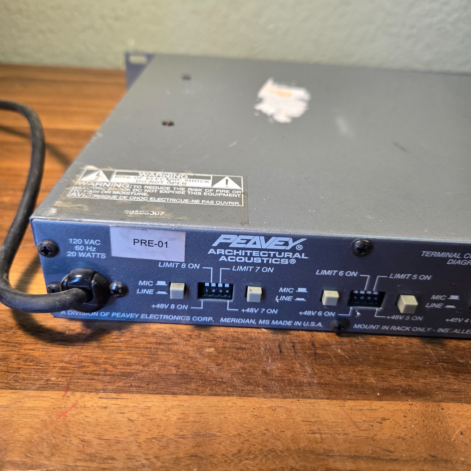 Peavey A/A - 8P ~ Eight Channel Preamp Architectural Acoustics