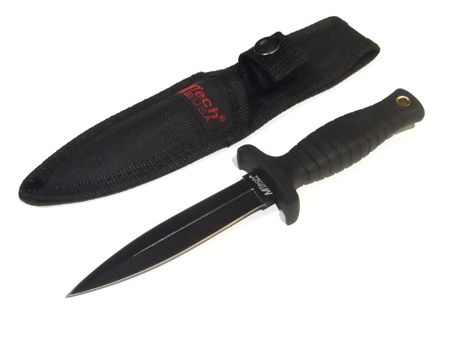 MTech MT206BK Dagger Black double edge fixed blade sheath knife 7" overall NEW!