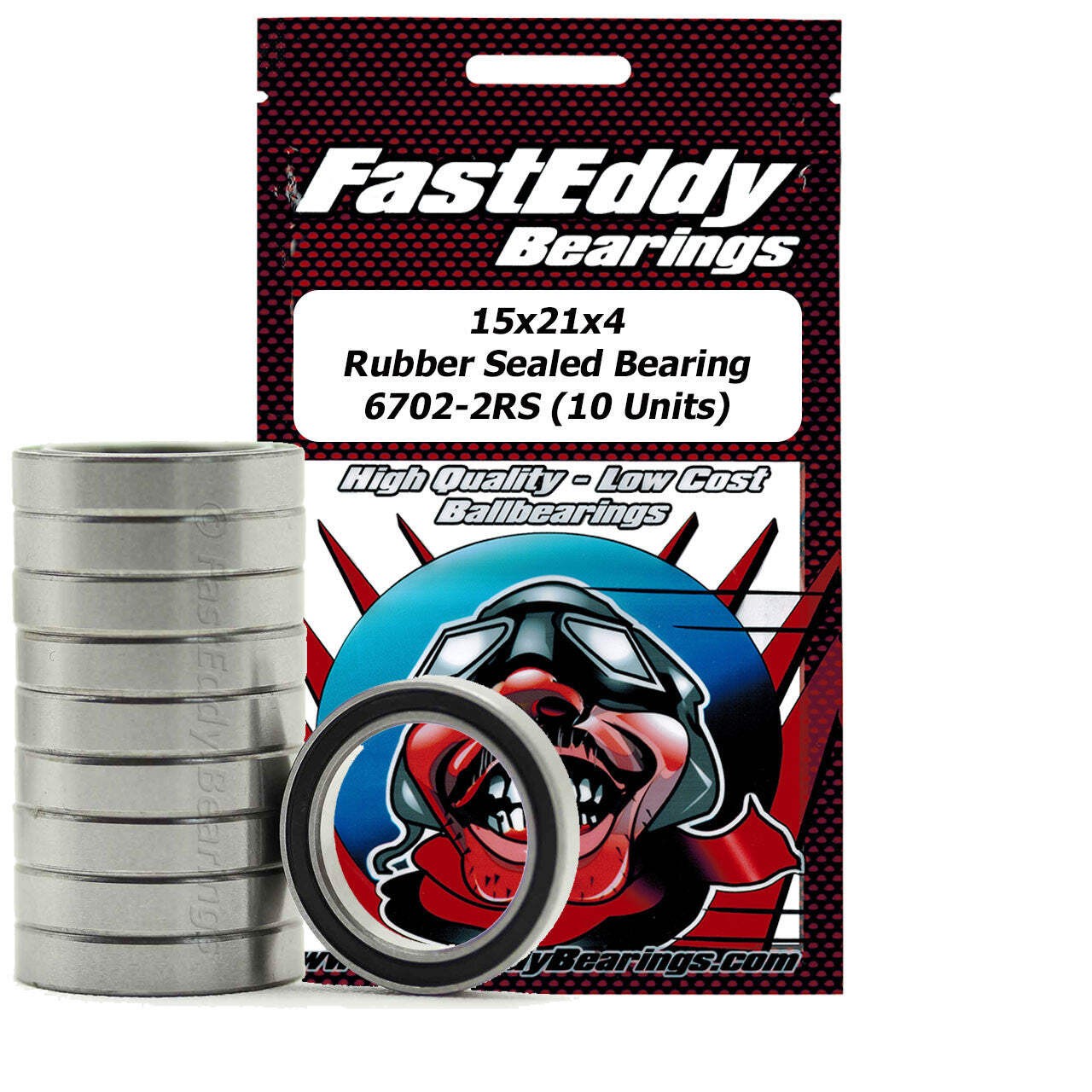 15x21x4 Rubber Sealed Bearing 6702-2RS 10 Units