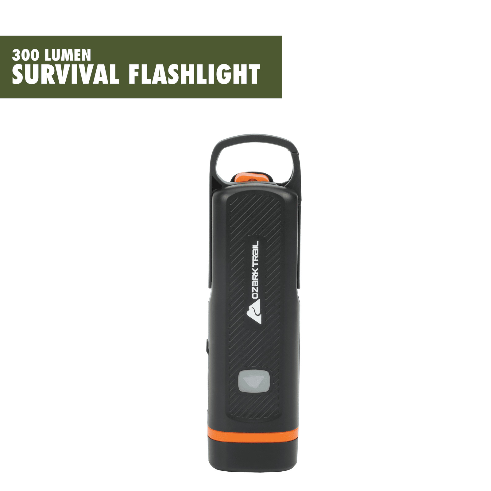 300 Lumen Emergency Flashlight, Dual Rechargeable, Hand Crank LED Light