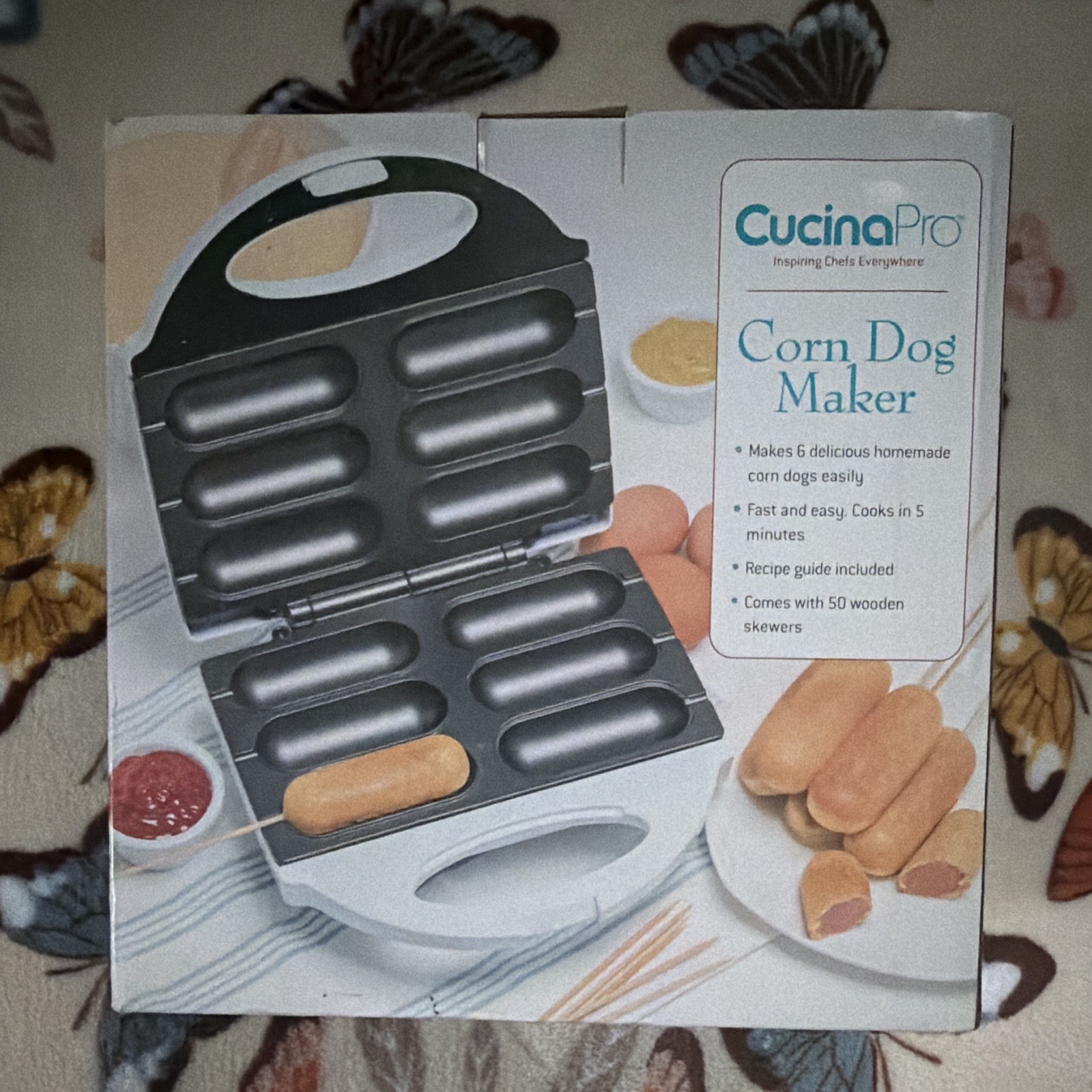 CucinaPro Corn Dog Maker 450W Electric 120V White Plastic MPN 1446