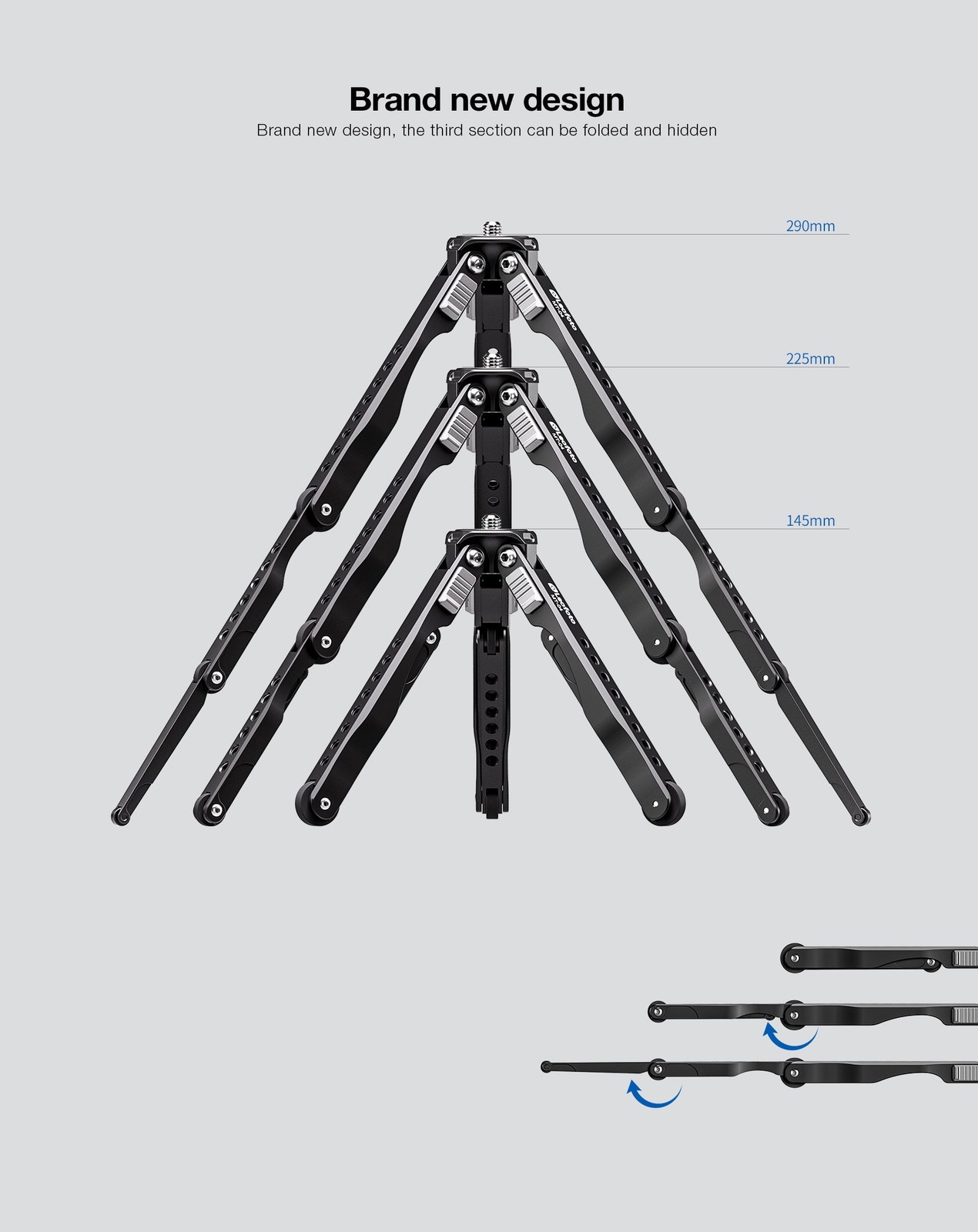Leofoto MT-04 Upgraded Folding Aluminum Mini Tripod with Bag