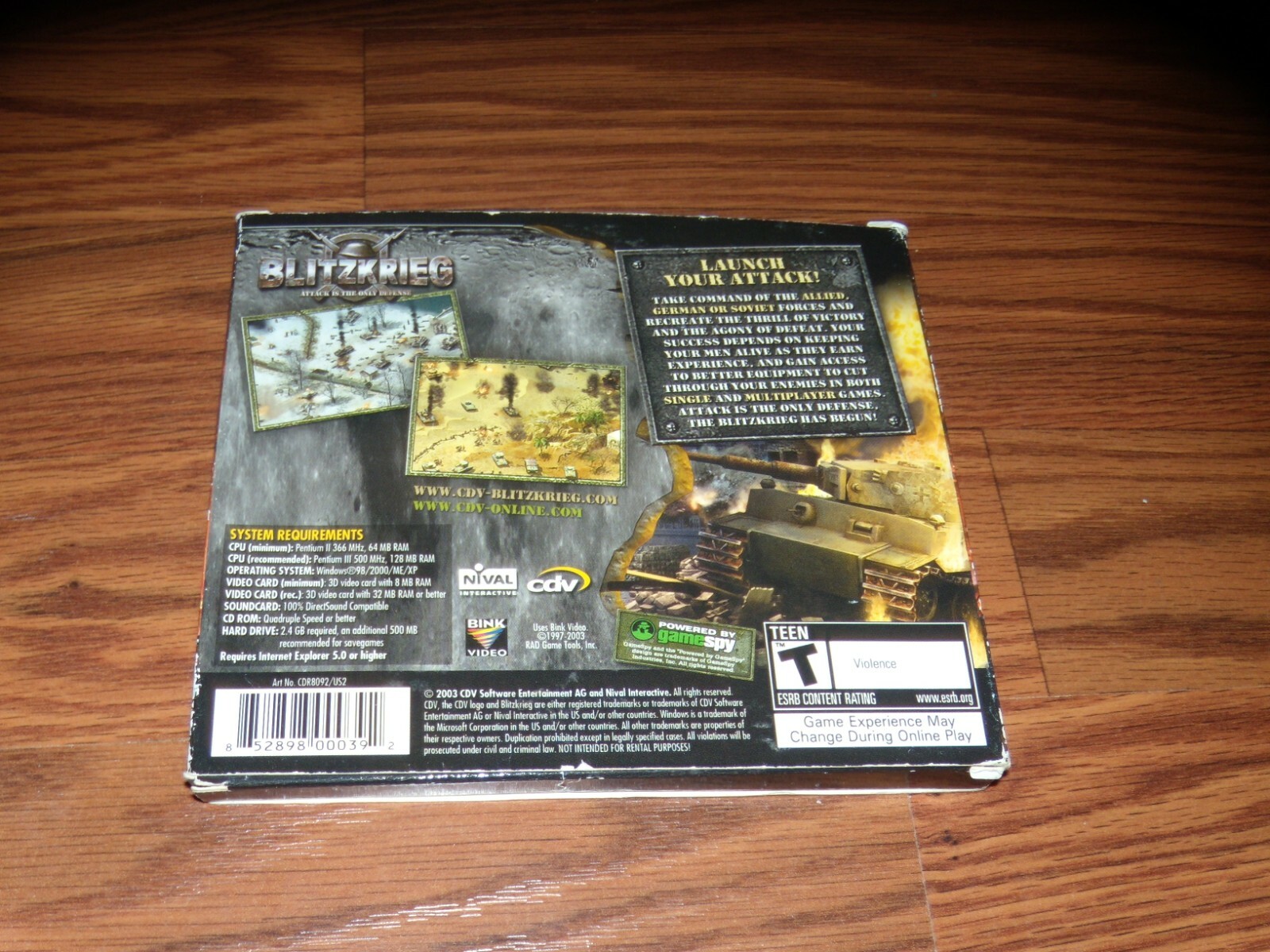 Blitzkrieg Attack of the Only Defense (PC, 2003) CD-ROM Game