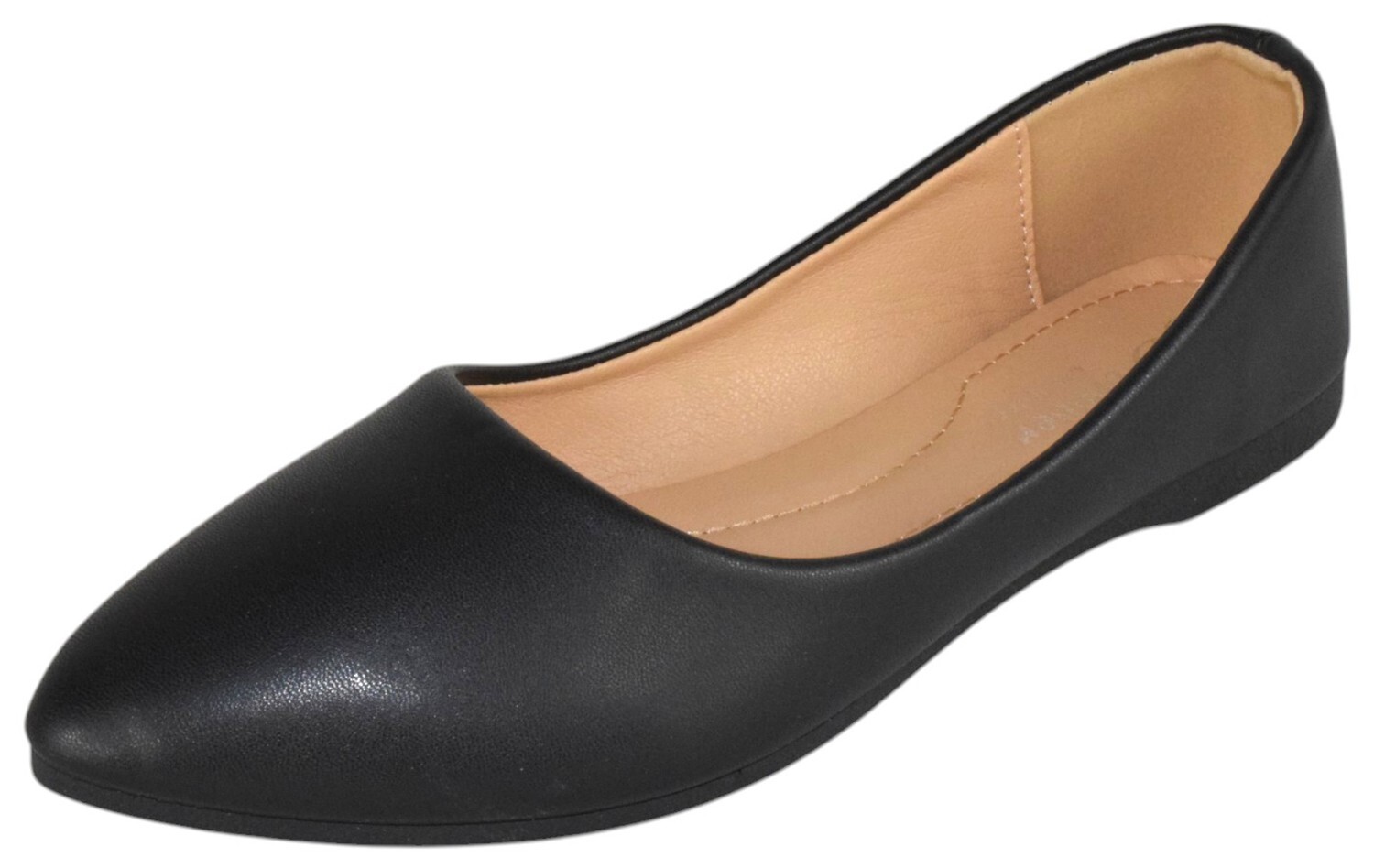 Forever Shoes Women Ballet Basic Flats Pointed Toe Comfort Insoles ALICIA Black