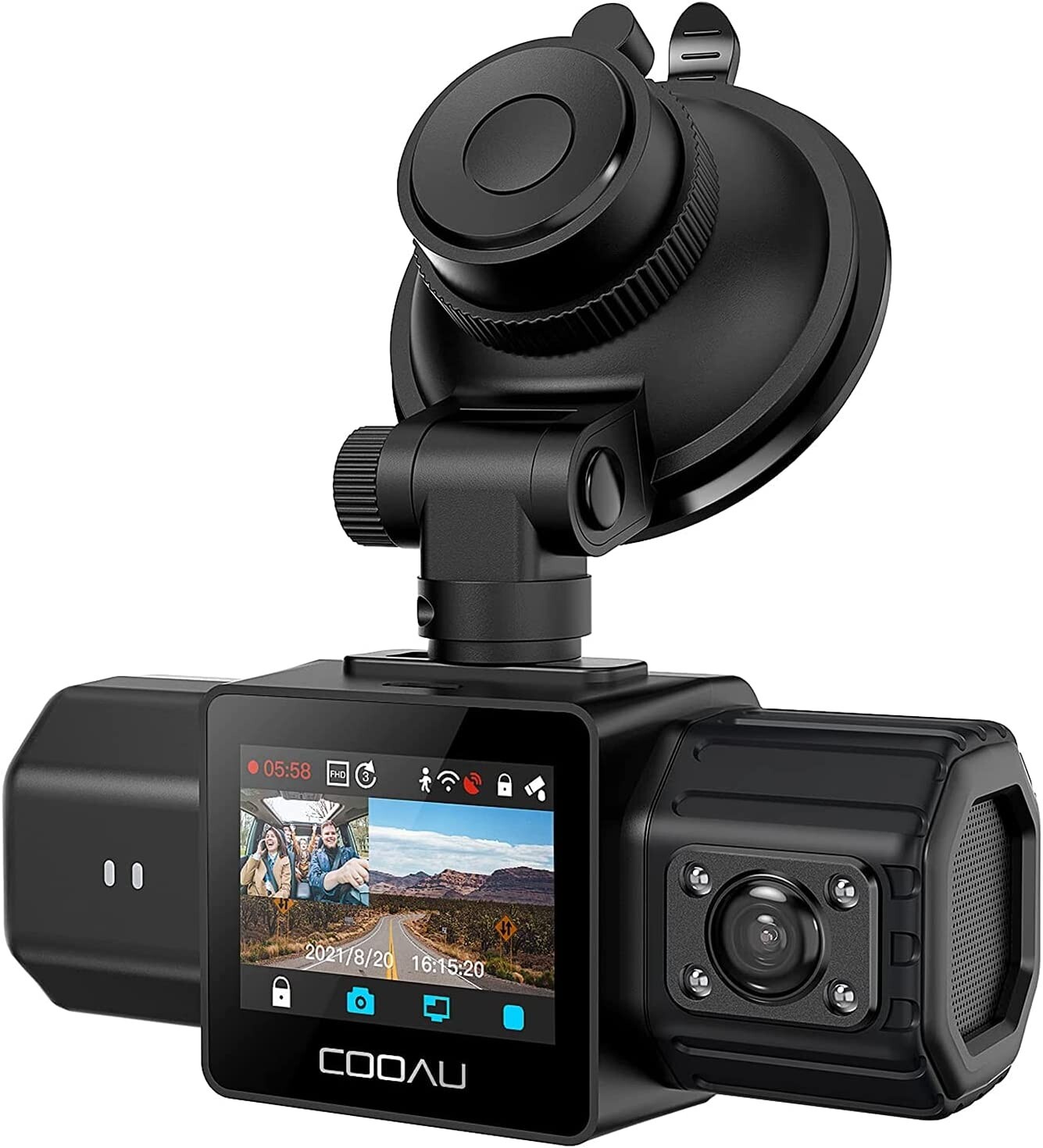 COOAU Dash Cam 1080P FHD Smart Dash Camera for Cars Car Camera Recorder WDR