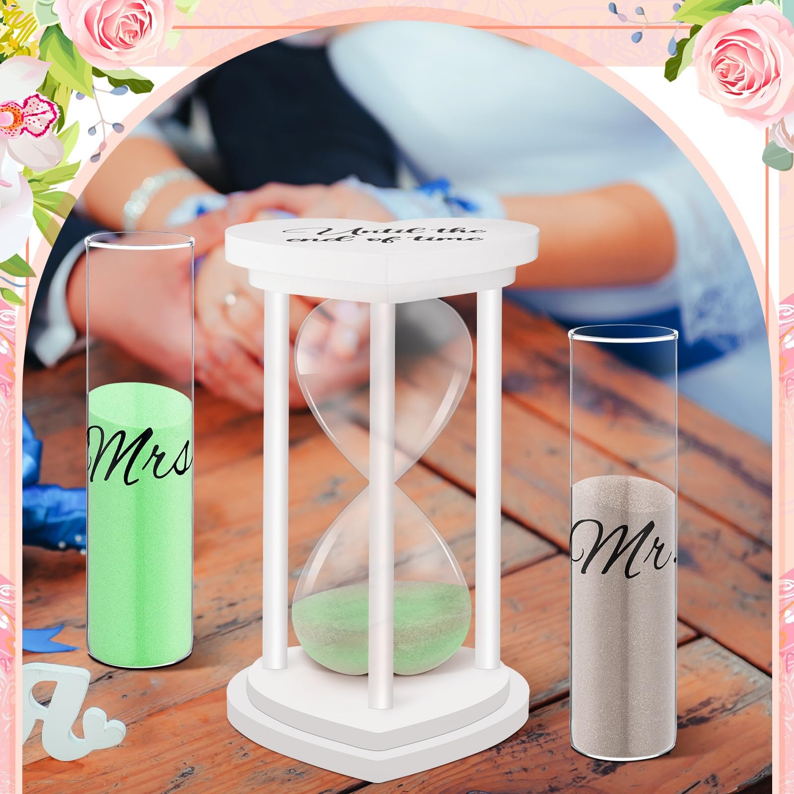 Anglechic Unity Sand Wedding Ceremony Set Include Wooden Unity Hour Glass 2