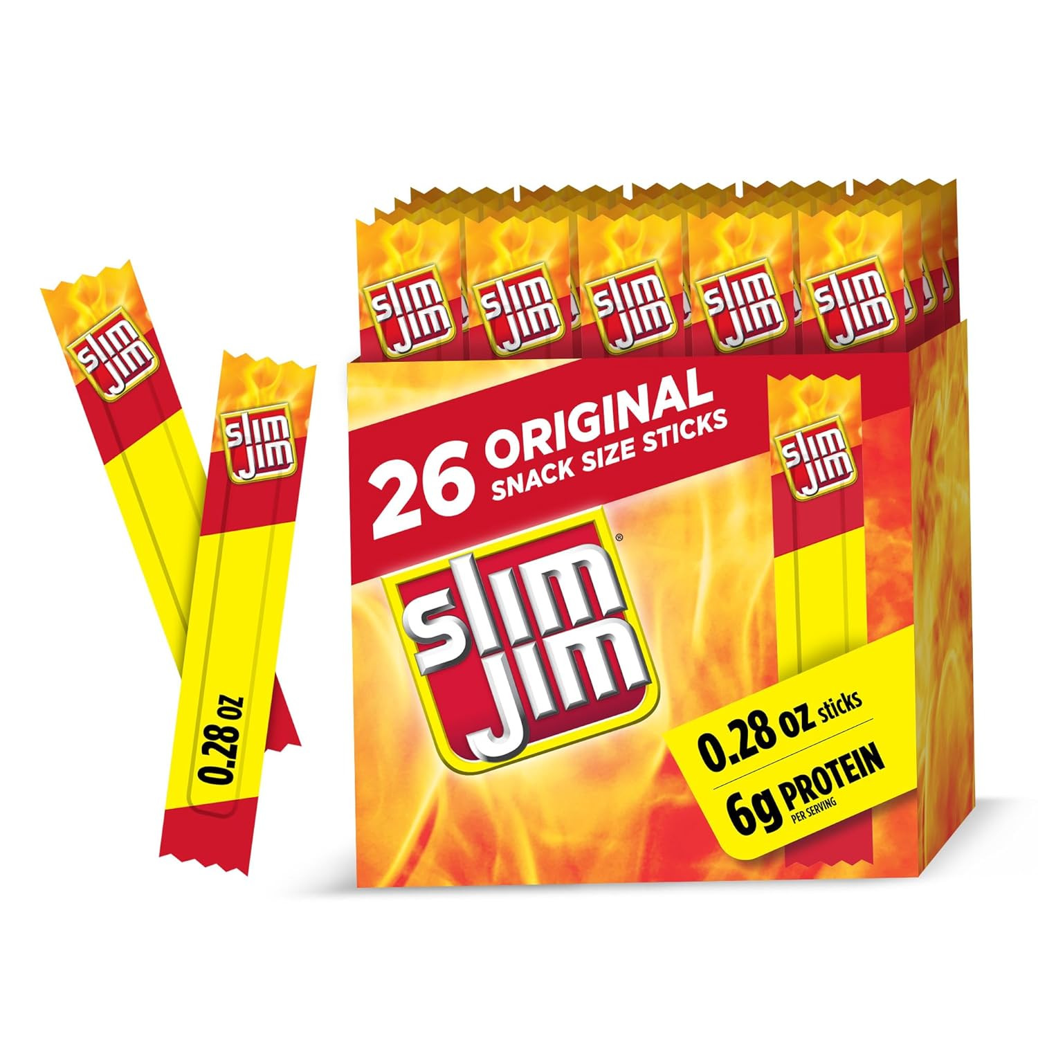 Smoked Meat Sticks, Original Flavor, 6G Protein per Serving, Snack Size, 0.28 Oz