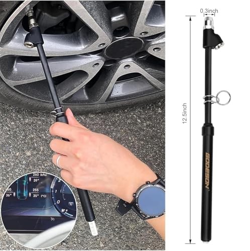 Tire Pressure Gauge, Straight-On Dual Head Tire Air 20 Pack Silver and Black