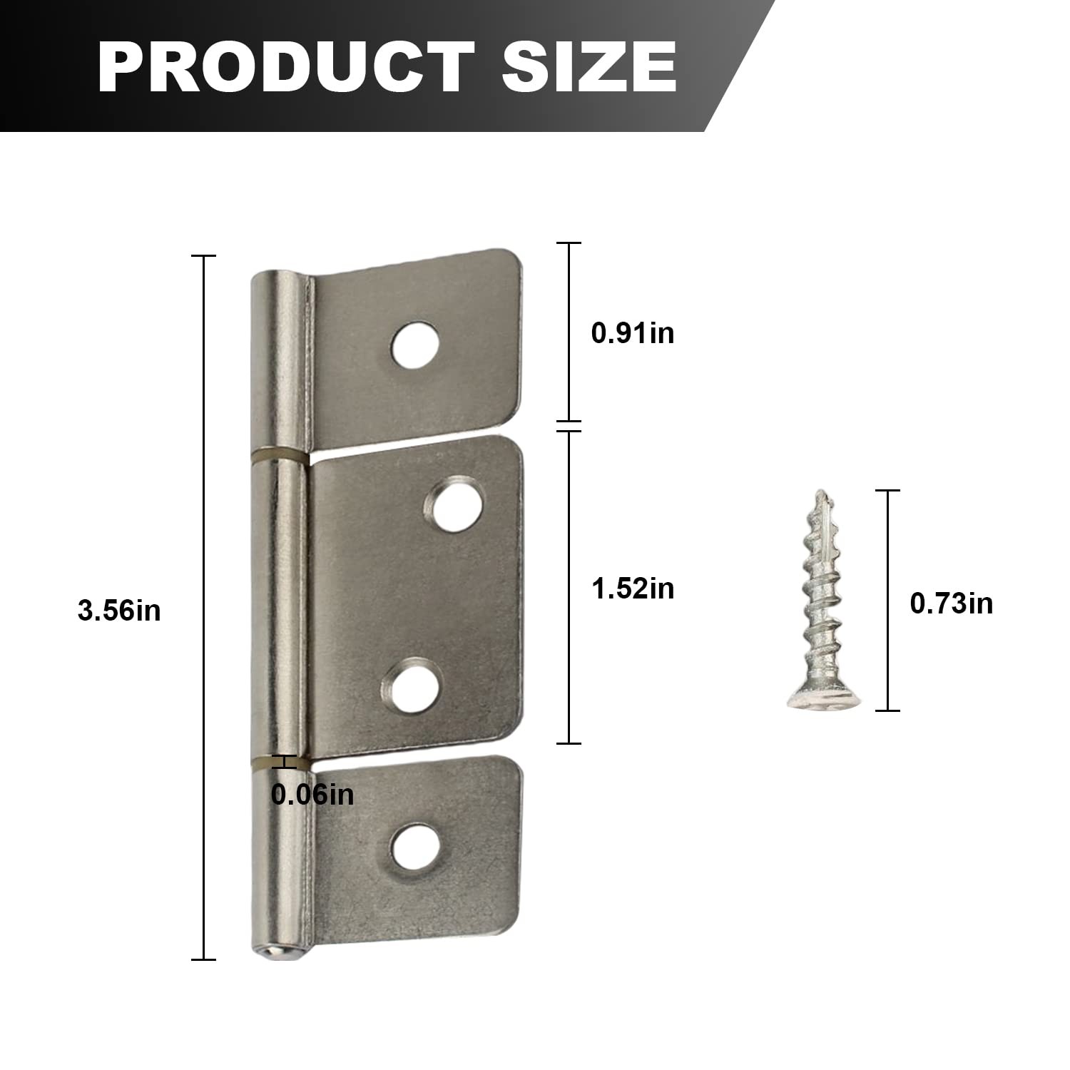 Three Leaf Non-Mortised Hinge for Mobile Home & RV Interior Bifold Door Hinge...