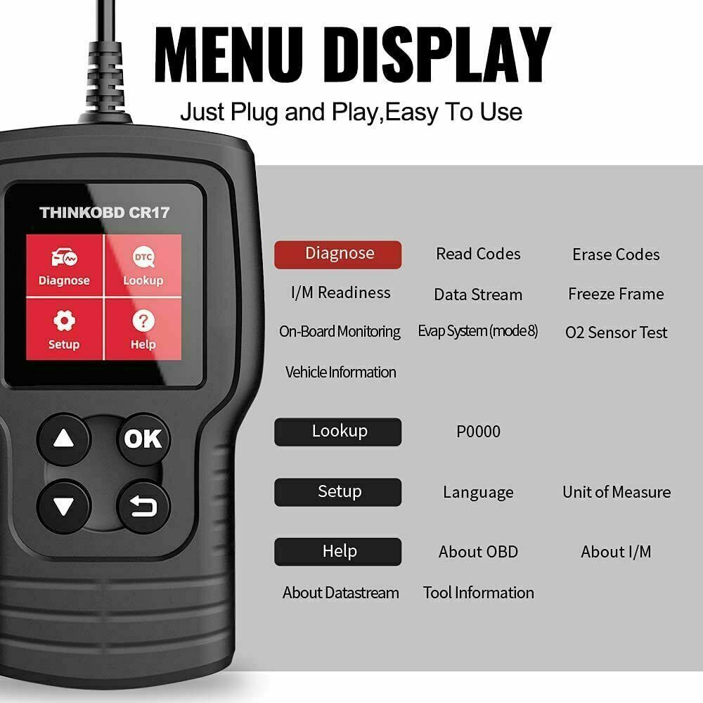 Thinkcar CR17 OBD2 Automotive Diagnostic Tool Engine Fault Code Check Scanner