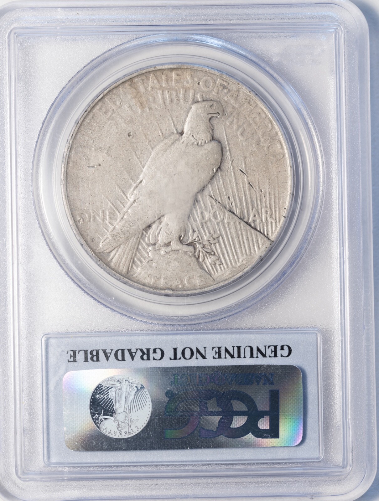 1927-D Peace Dollar Mint Error Cracked Planchet