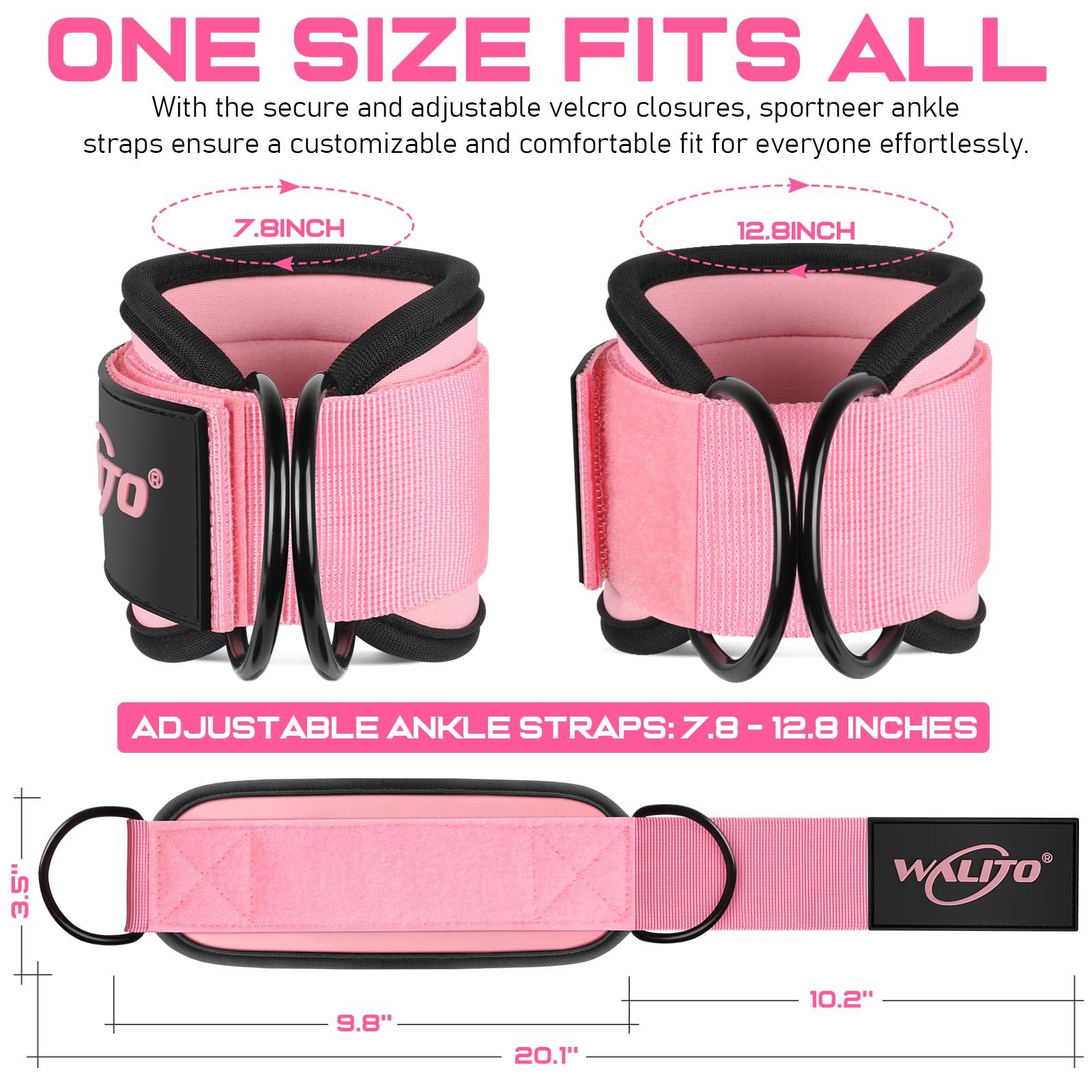 Ankle Straps for Cable Machines Adjustable Cuffs for Glute Kickbacks & Leg