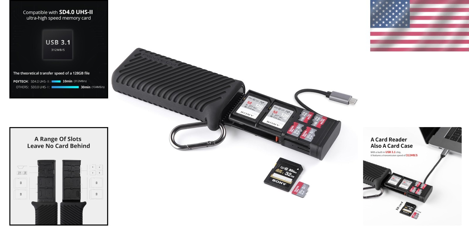 High-Speed 2-in-1 SD Card Reader Type-C Adapter