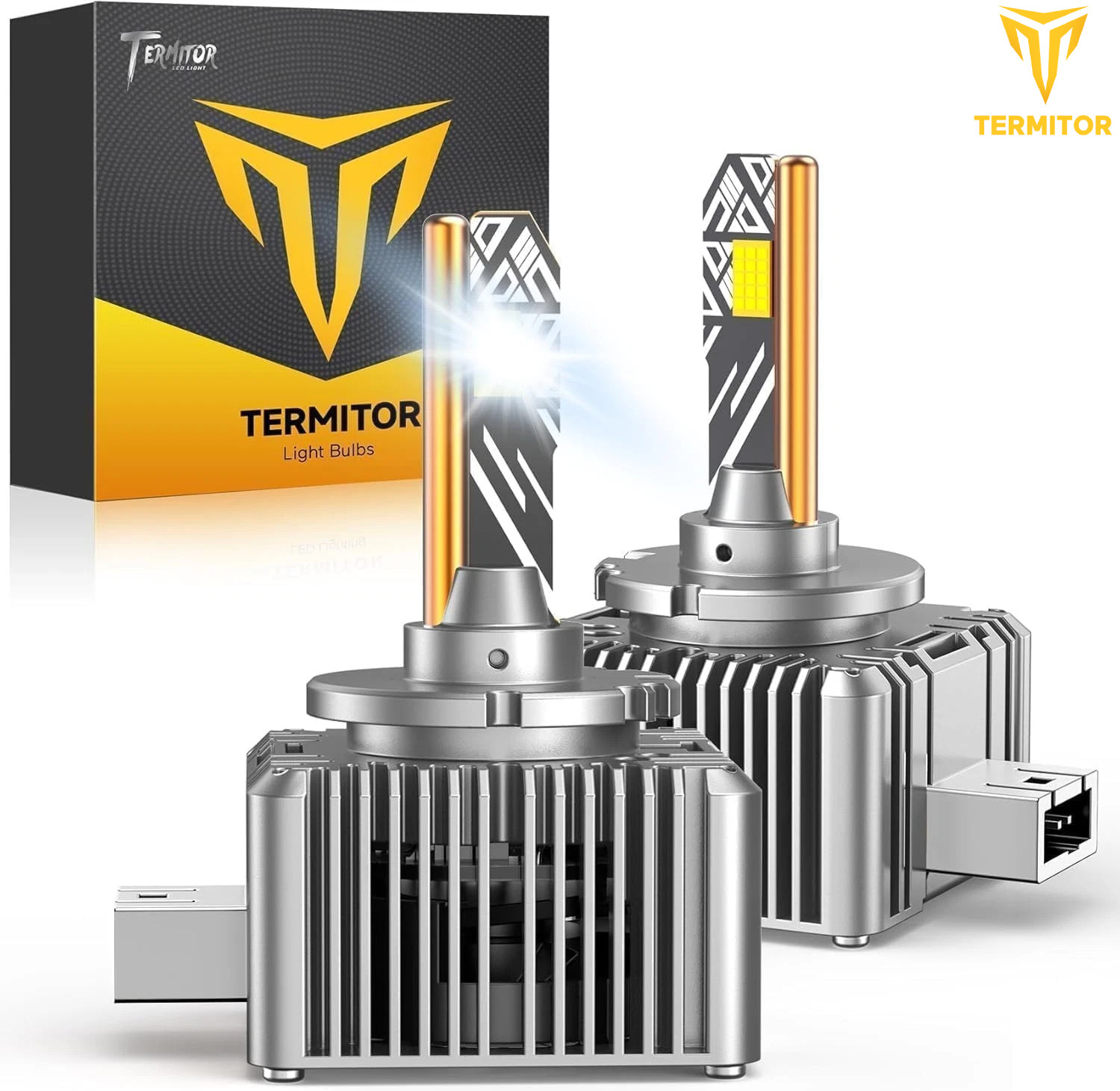 TERMITOR Brightest D3S LED Headlight Bulb 70000LM 6500K High/Low Beam Xenon HID