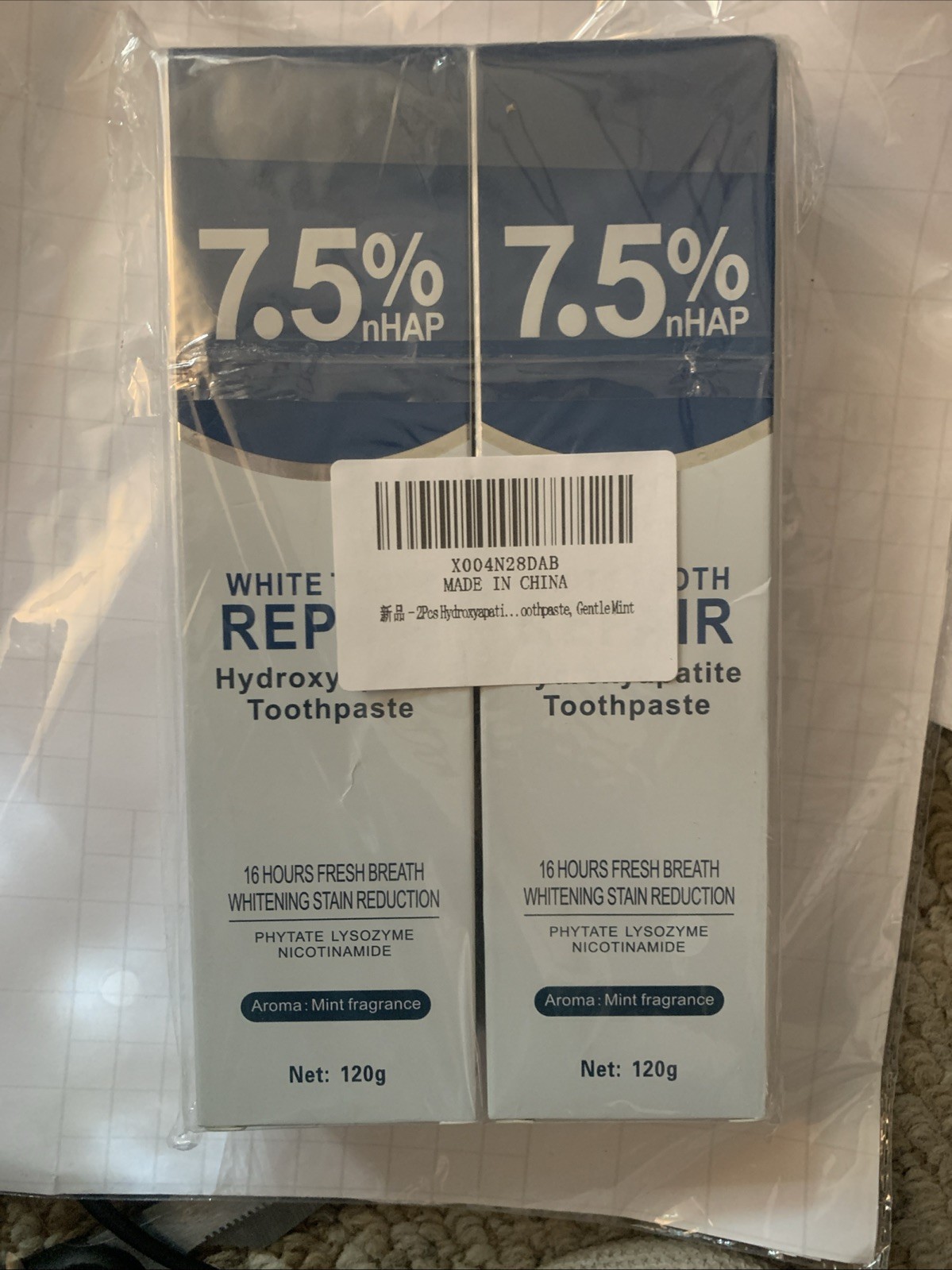 7.5% Hydroxyapatite Toothpaste 4.2 oz (2 Pack)
