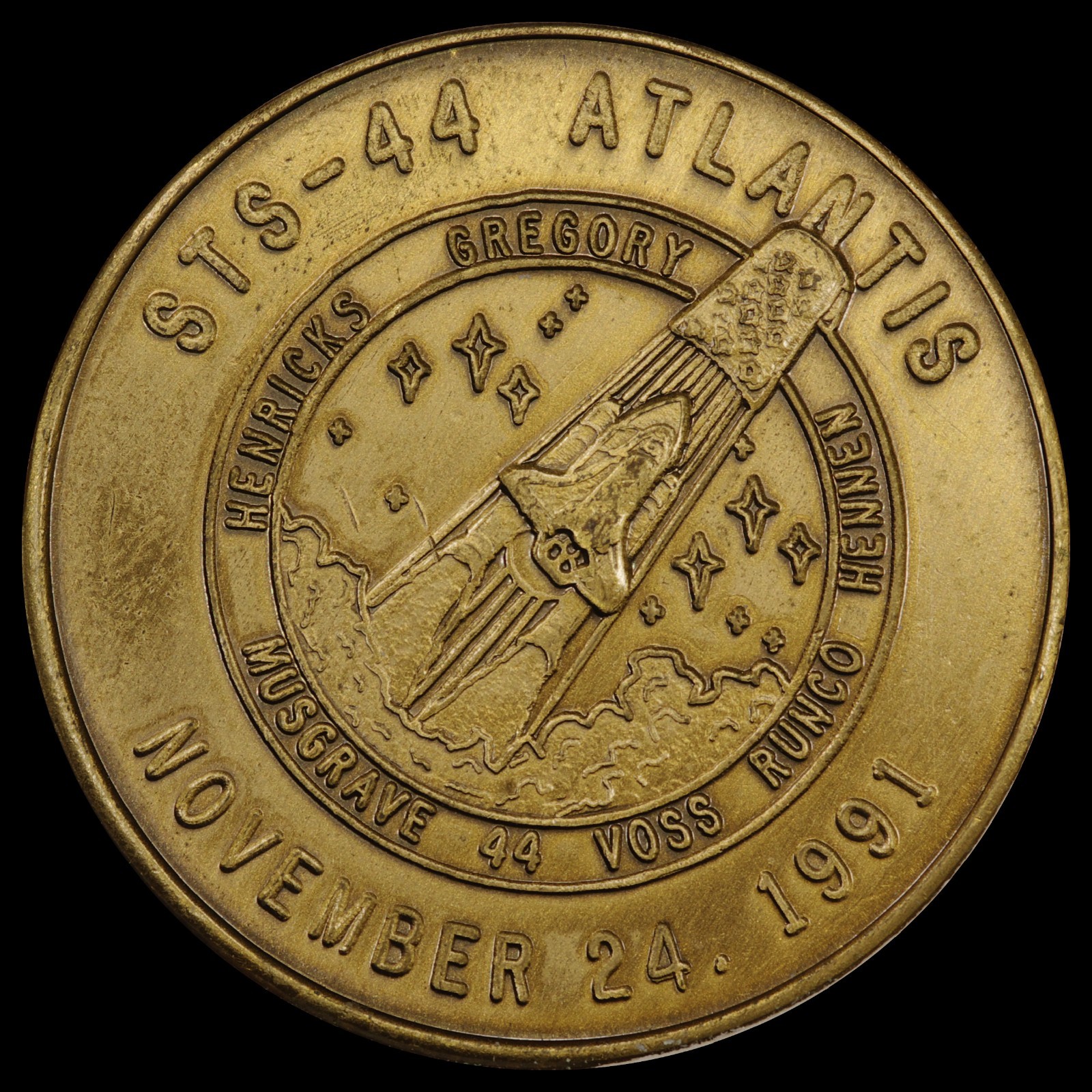 NASA Space Shuttle Crew Emblem Bronze Coin - Space Shuttle Atlantis, STS-44