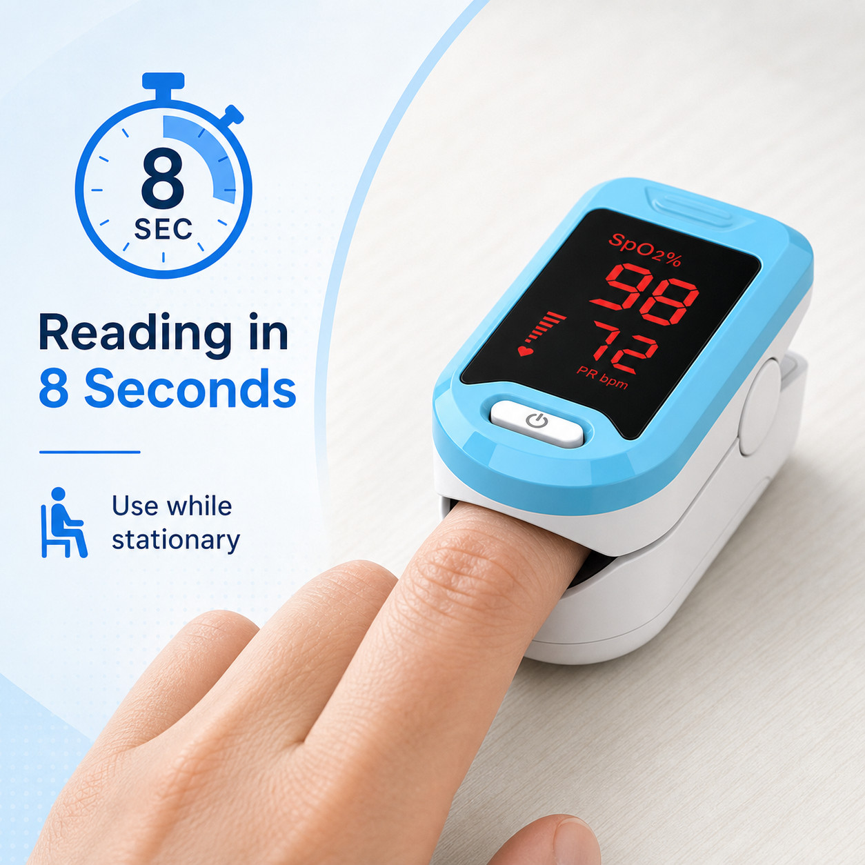 Finger Tip Pulse Oximeter LED Display, SpO2 Blood Oxygen Finger Oximeter