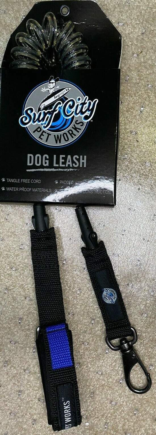 Surf City Pet Works Coil / Bungee Hands-Free Dog Leash (Clear)