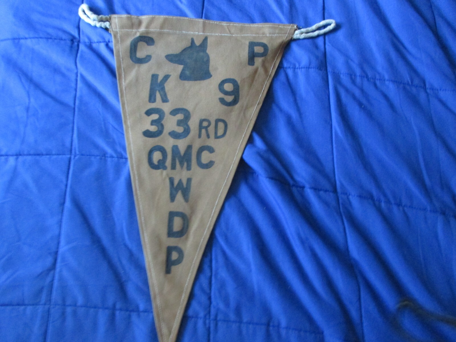 WWII USA K9 3 3RD QUARTER MASTER CORPS WAR DOG PLATOON CMD POST   PENNET / FLAG