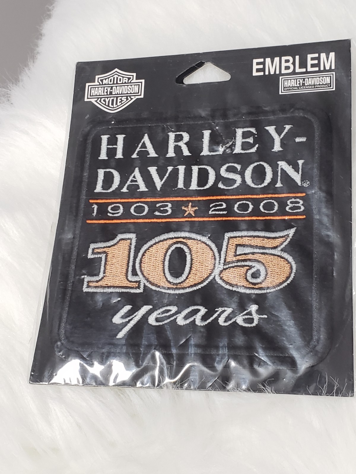 1903-2008 105th ANNIVERSARY HARLEY DAVIDSON VEST EMBLEM SEW ON PATCH