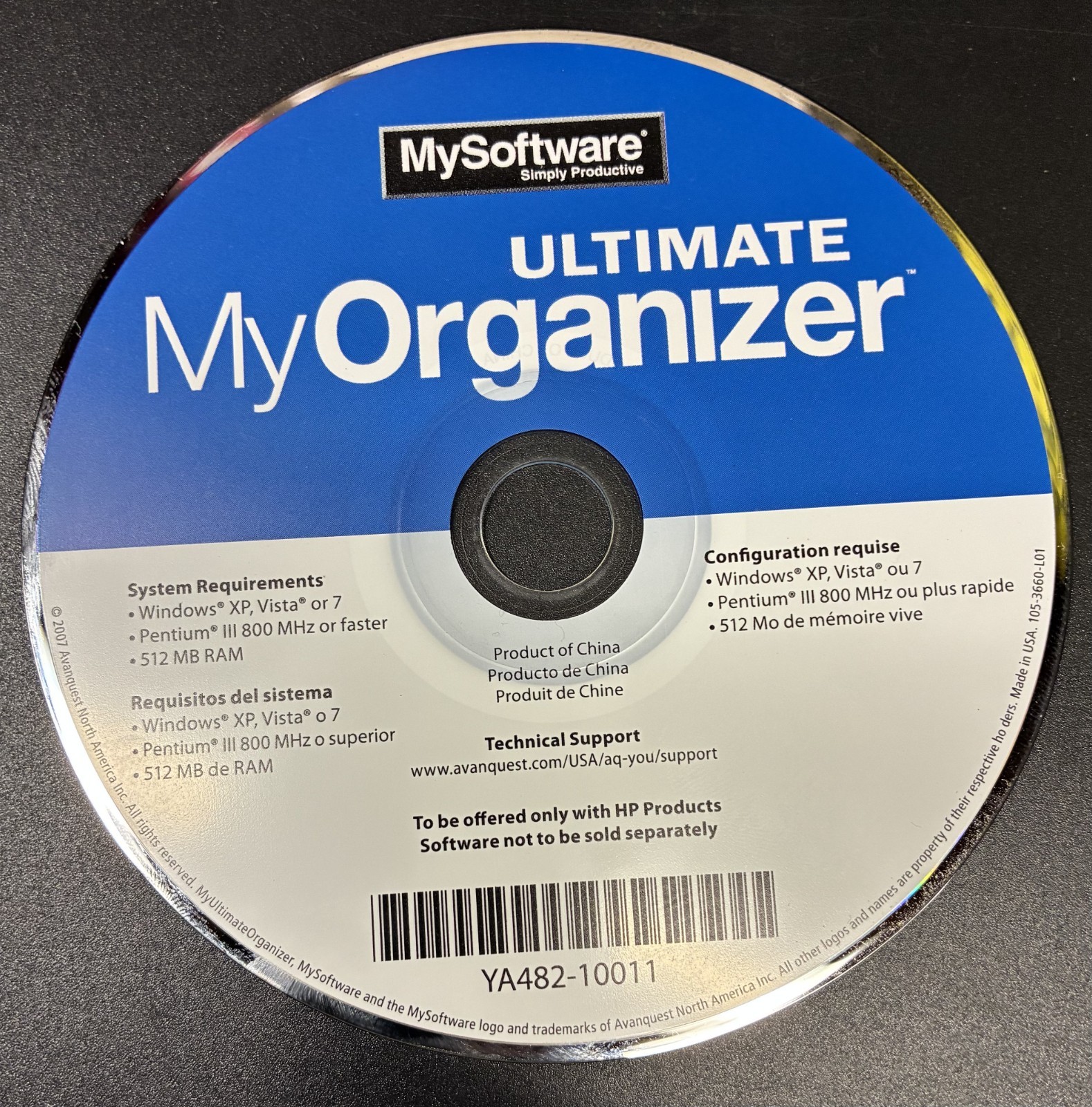 My Software Ultimate My Organizer CD-Rom - Disc Only Used - Good Condition