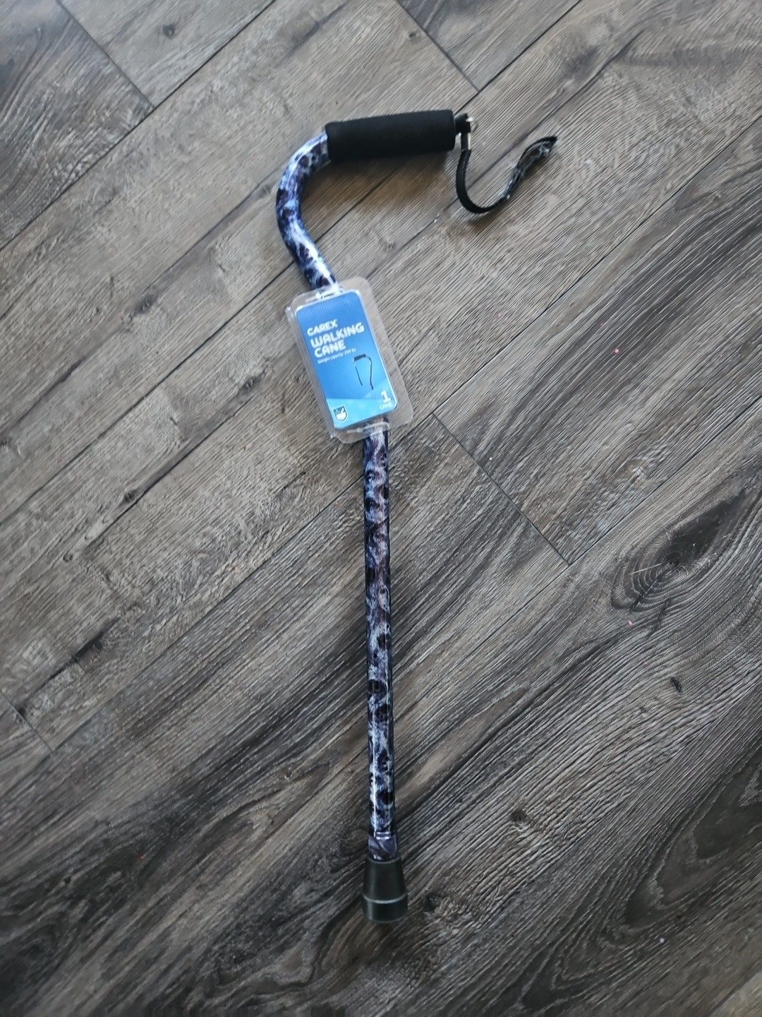 NEW CAREX Ergo Adjustable Walking Cane w/ Soft Cushioned Handle Blue Black