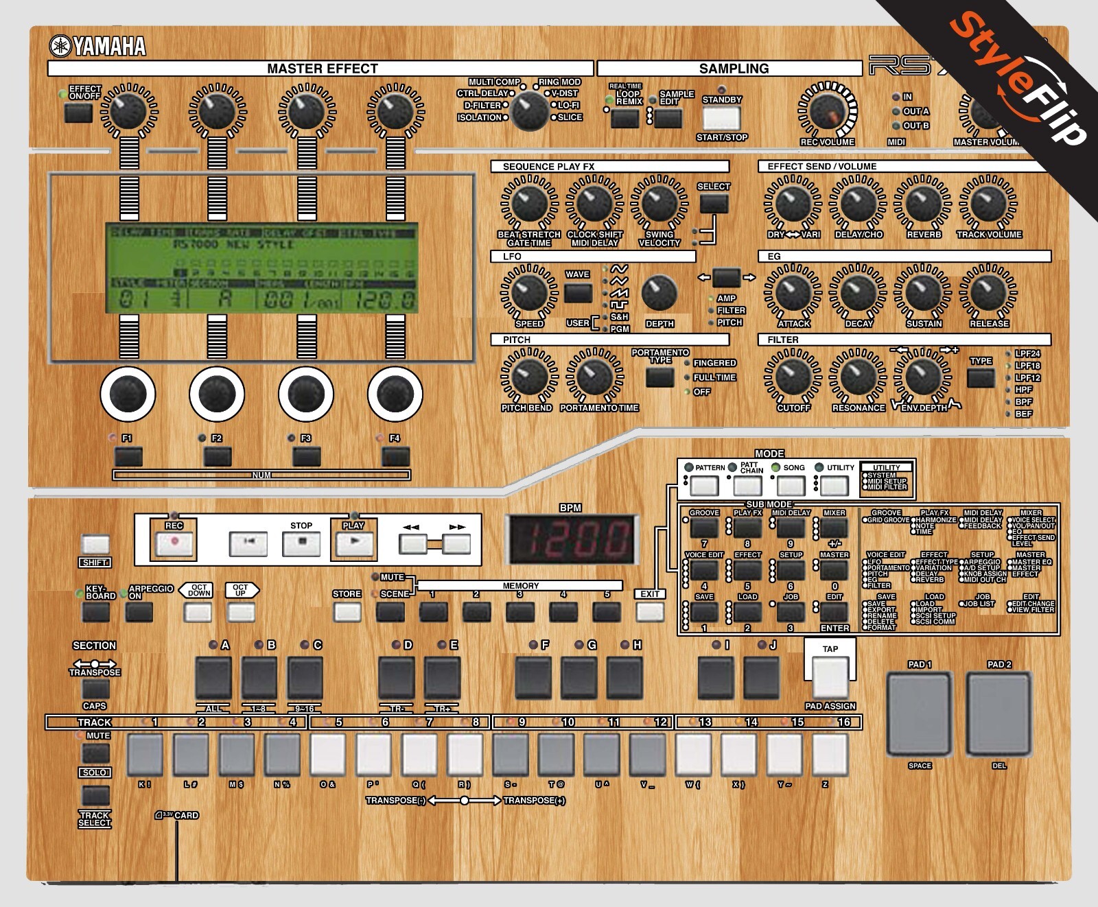 Yamaha RS - 7000 | Wood 5  | Protective Decal | StyleFlip Skins