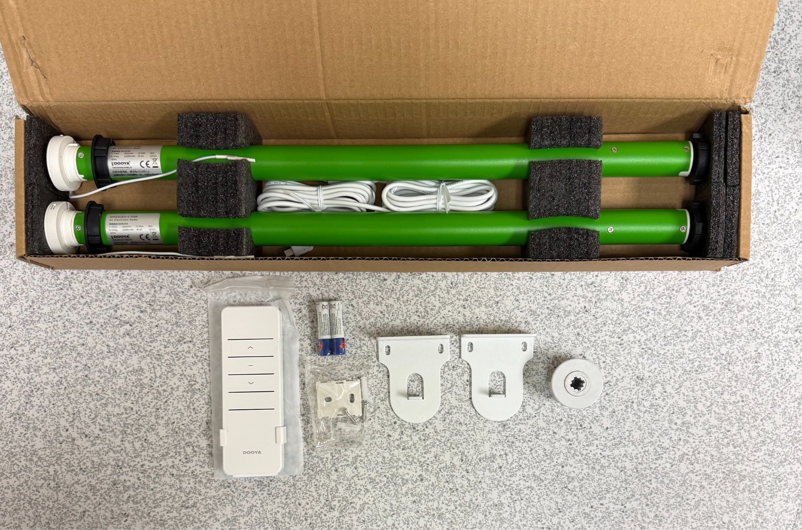Dooya Roller Shade Motors (2-Pack) – Rechargeable, Wireless, Remote Control