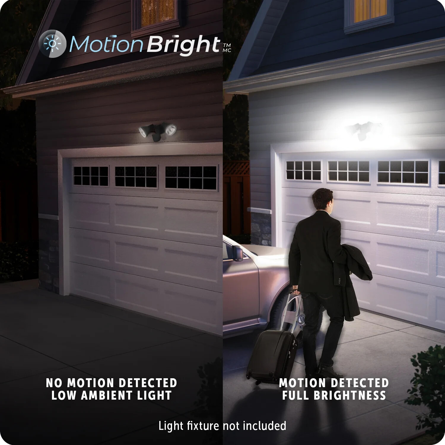 240-Degree Wired Motion Activated White Outdoor Flood Light Replacement