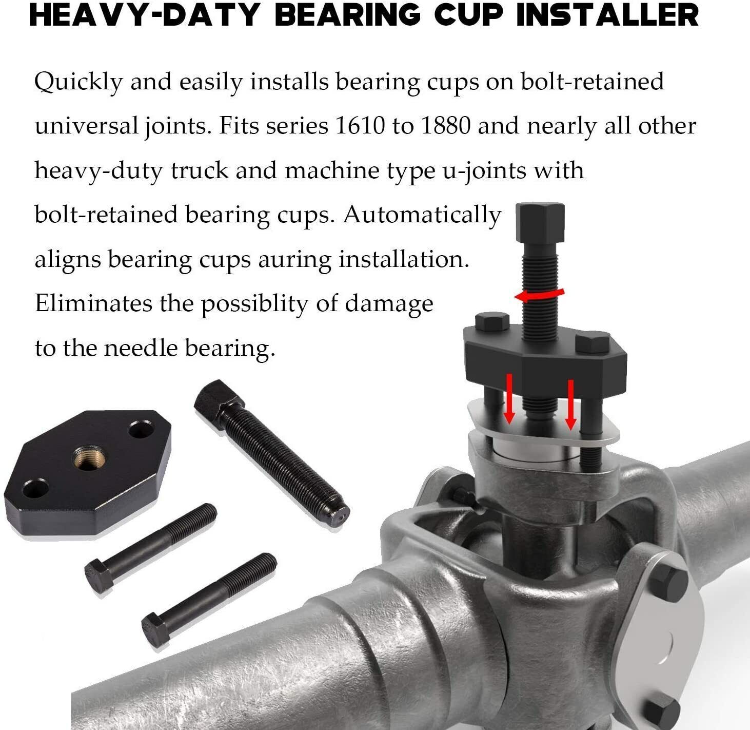 Heavy Duty 10102 U Joint Puller (Class 6-8) & 5192 Bearing Cup Installer Tool