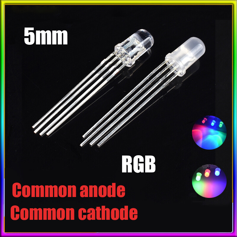 5mm Ultra Bright 4 Pin - Clear or Diffused Common Cathode / Anode LED Tri Colour