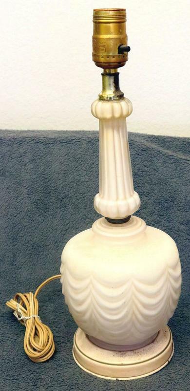 White glass lamp desk old vintage collectible Estate Find Unusual Classic LF