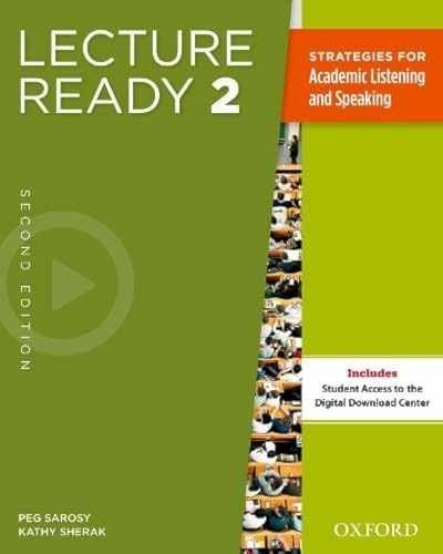 Lecture Ready Student Book 2, Second - Paperback, by Sarosy Peg - Very Good f