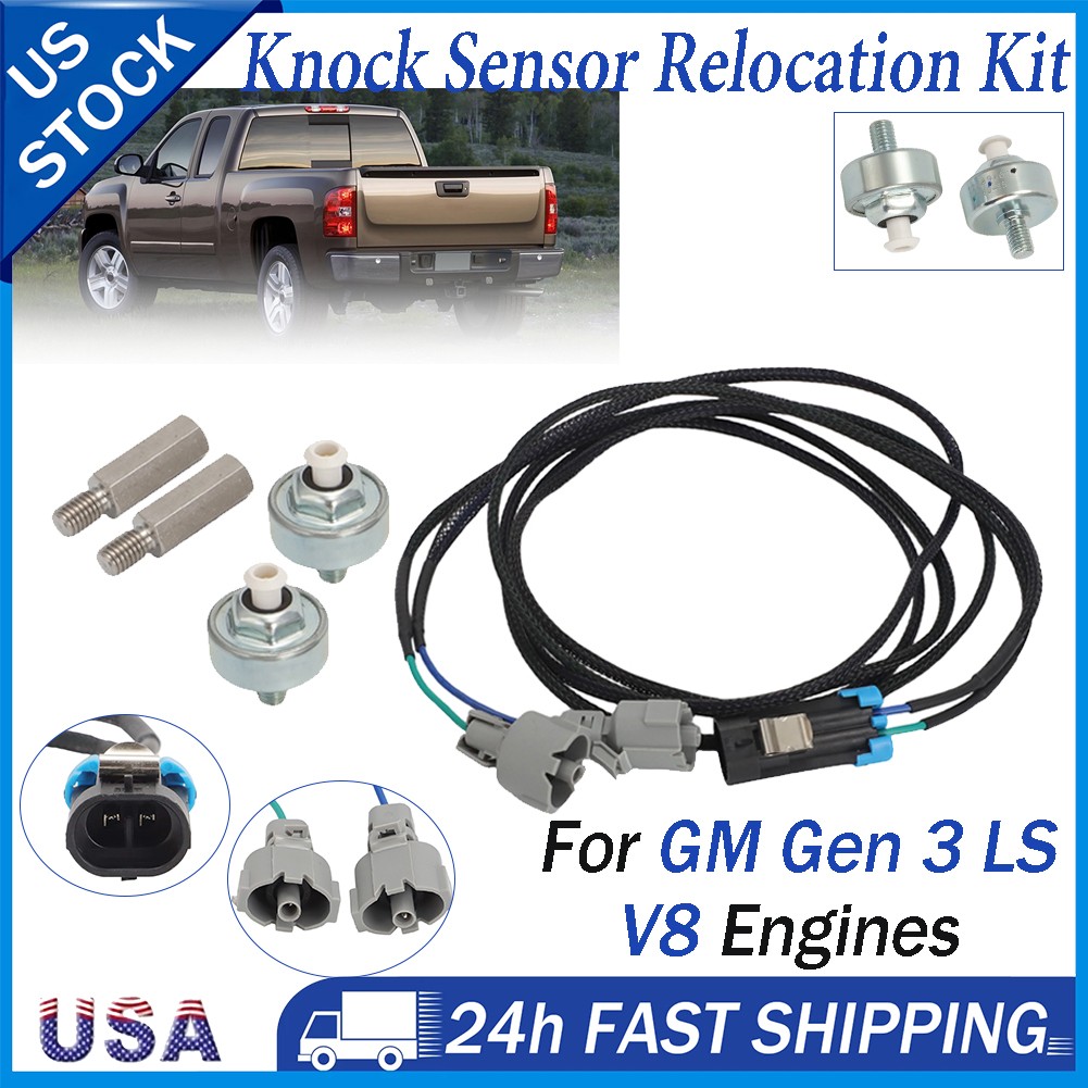 Knock Sensor Relocation Kit For GM Gen 3 LS V8 Engines - Moves Sensors To Heads