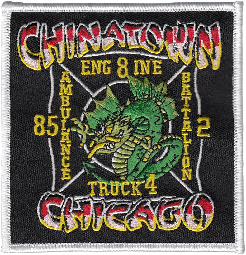 CHICAGO FIRE DEPARTMENT HOUSE PATCH: Engine 8 / Truck 4 / Ambulance 85 / Batt...