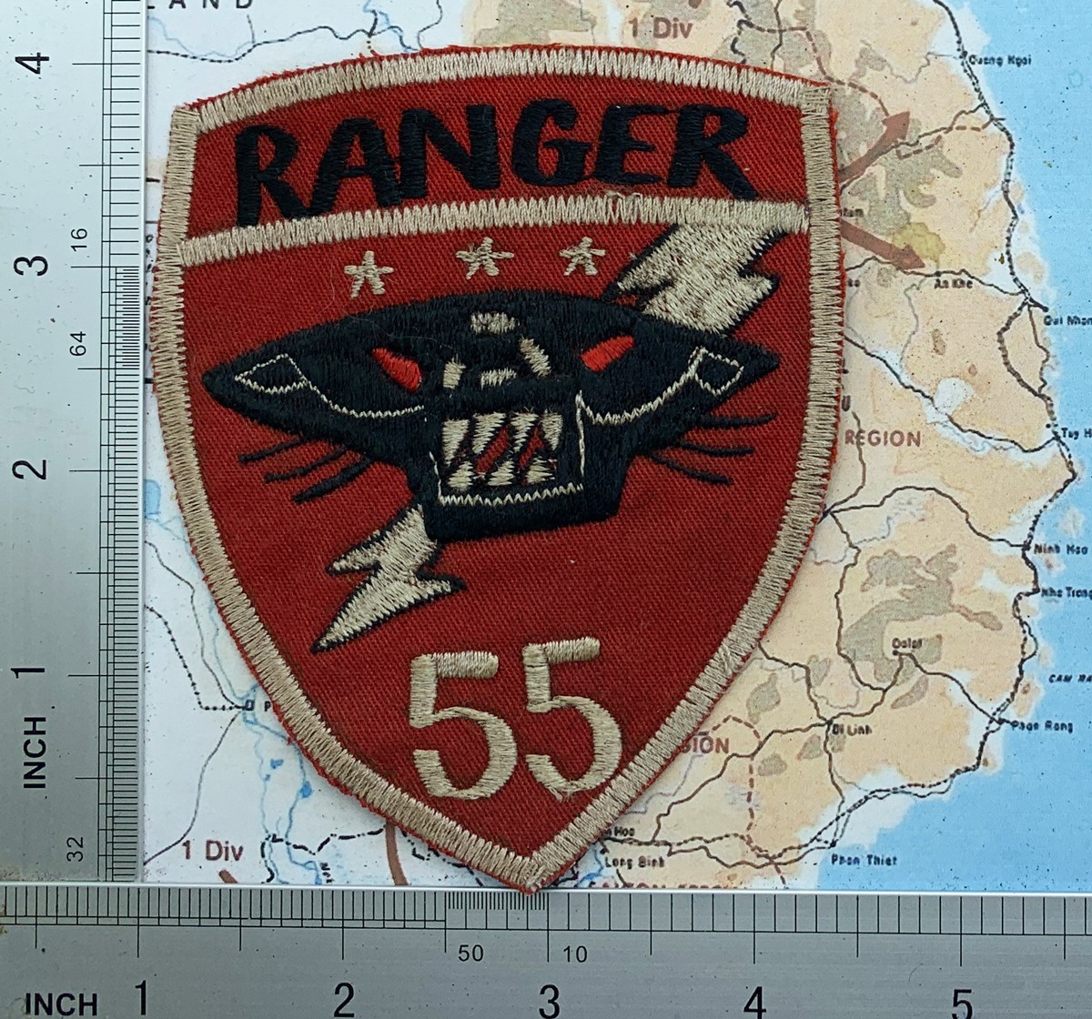 patch , US Army Ranger Airborne , 55th ranger , arvn patch , t11-532