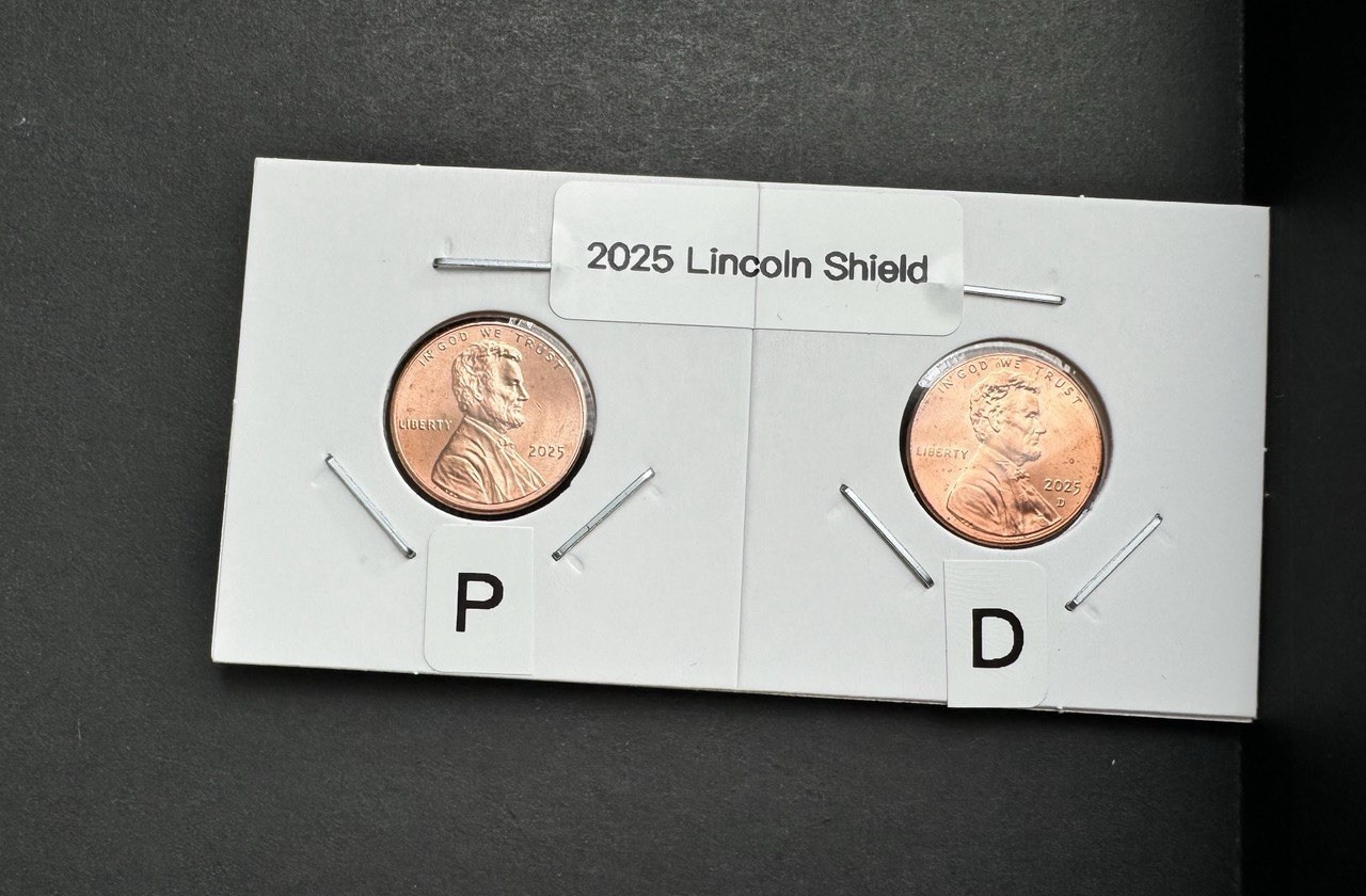2025 P And D, 2 Coins US Lincoln/shield Penny Set, “End of the Penny Era”, AU