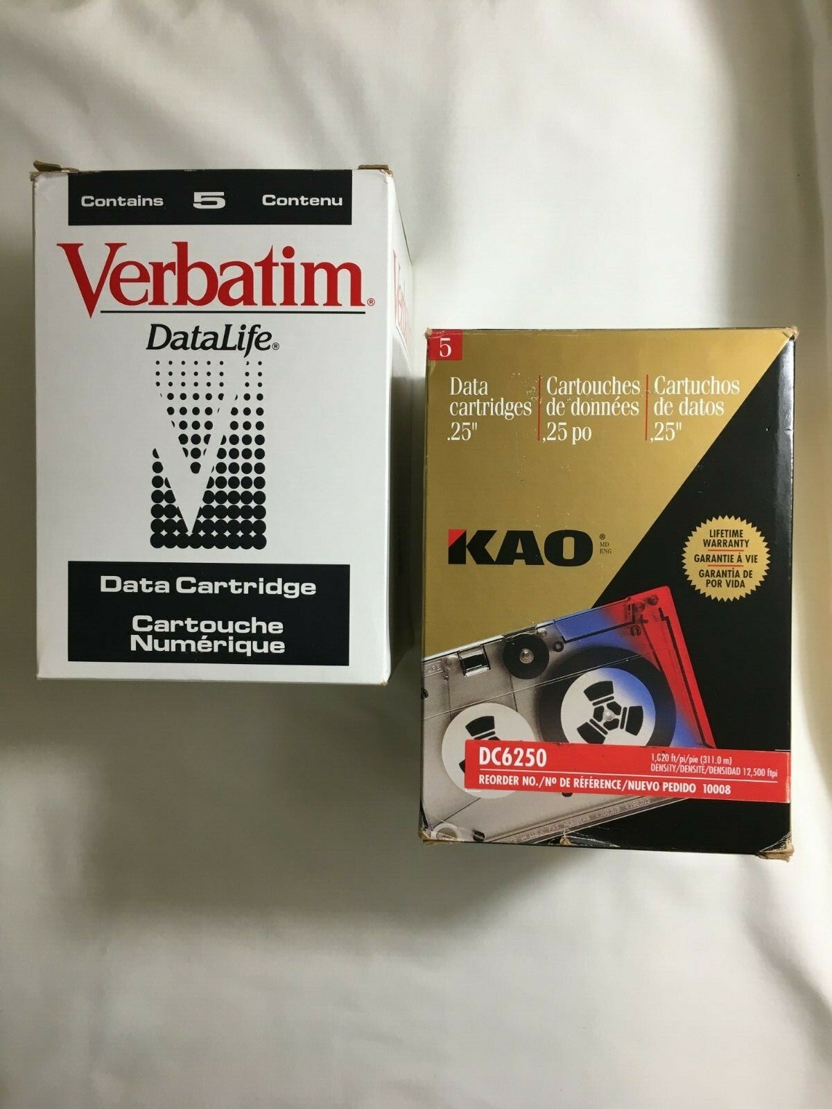 VERBATIM / KAO   DC-6250 DATA CARTRIDGE - 5 Each of Verbatim & KAO  (Lot of 10)