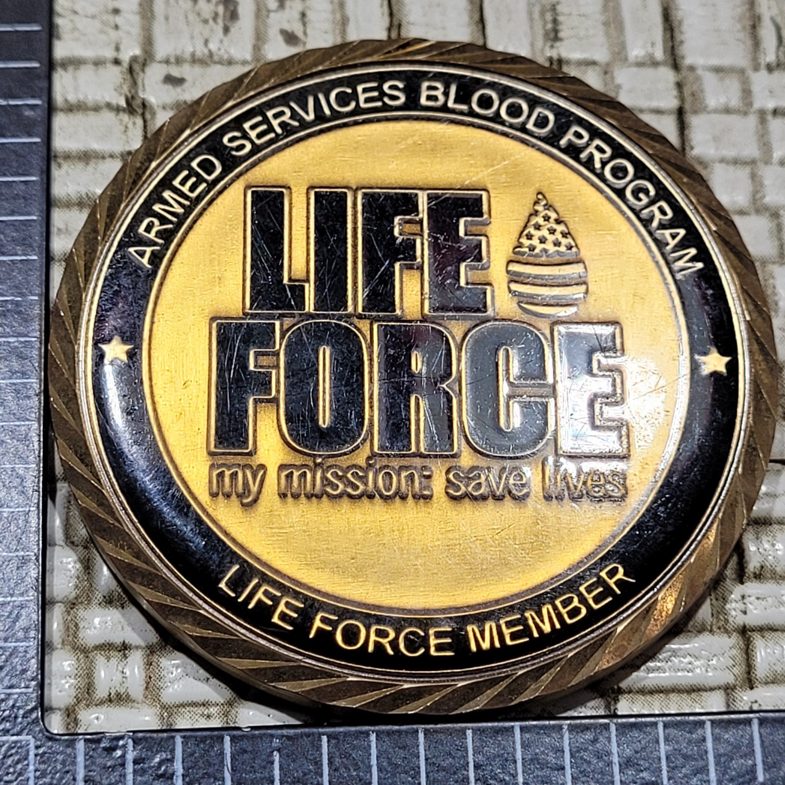 ARMED SERVICES BLOOD PROGRAM LIFE FORCE Challenge Coin