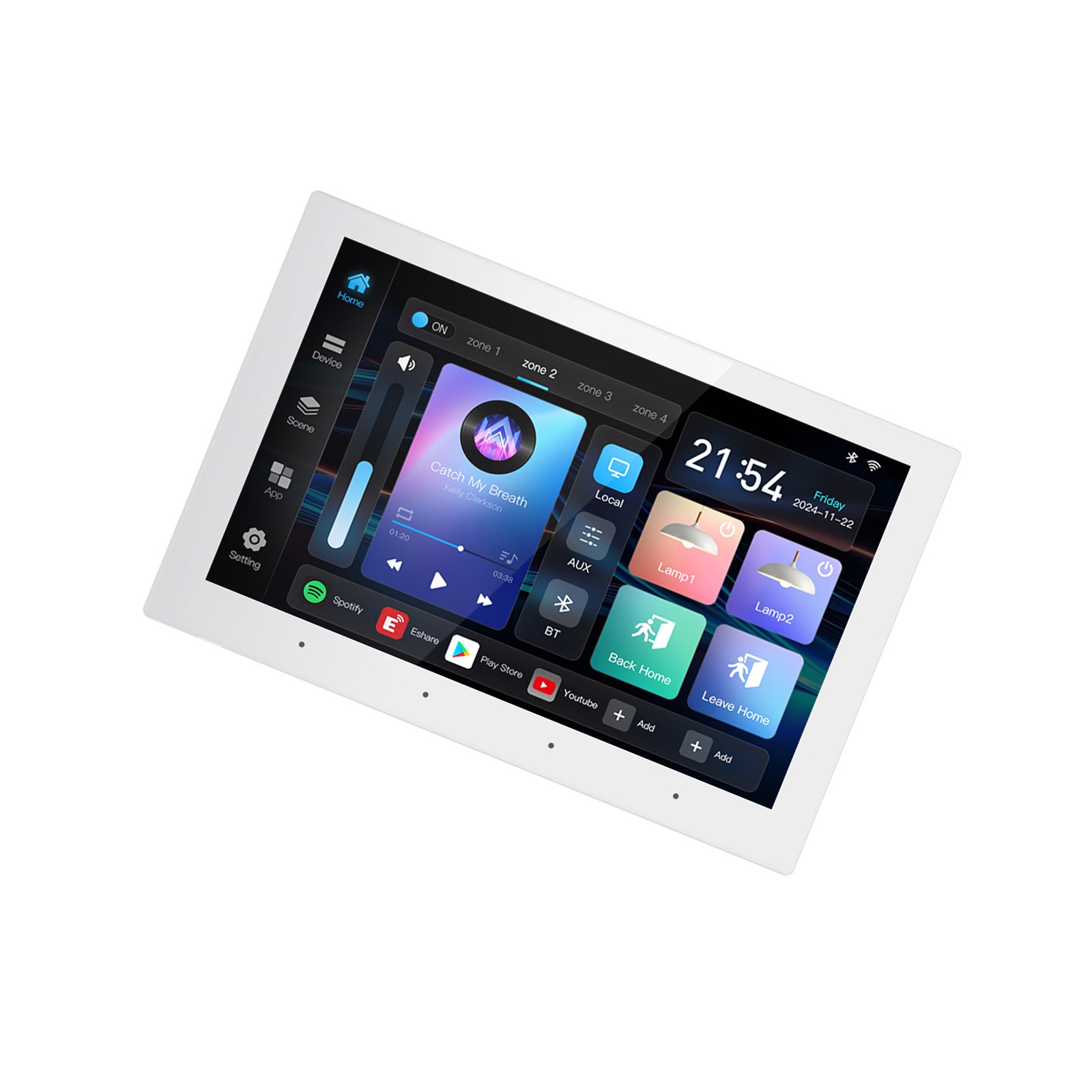 Smart Home Control Panel Wall Amplifier 8-inch Screen Background Music
